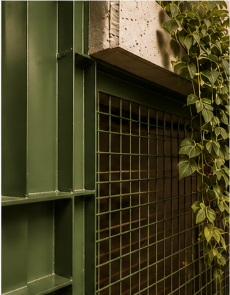 Estrutura metálica verde